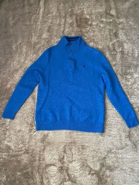 Ralph Lauren Men's Bright Blue Half-Zip Sweater
